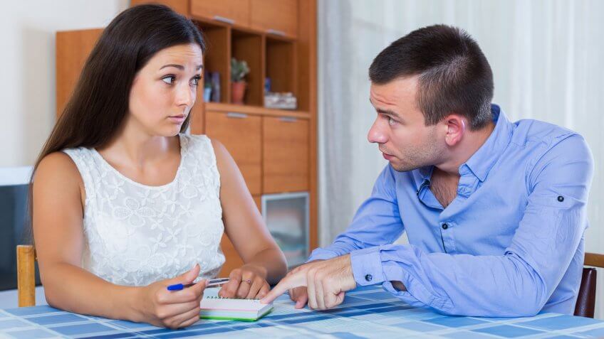 couple talking about finances