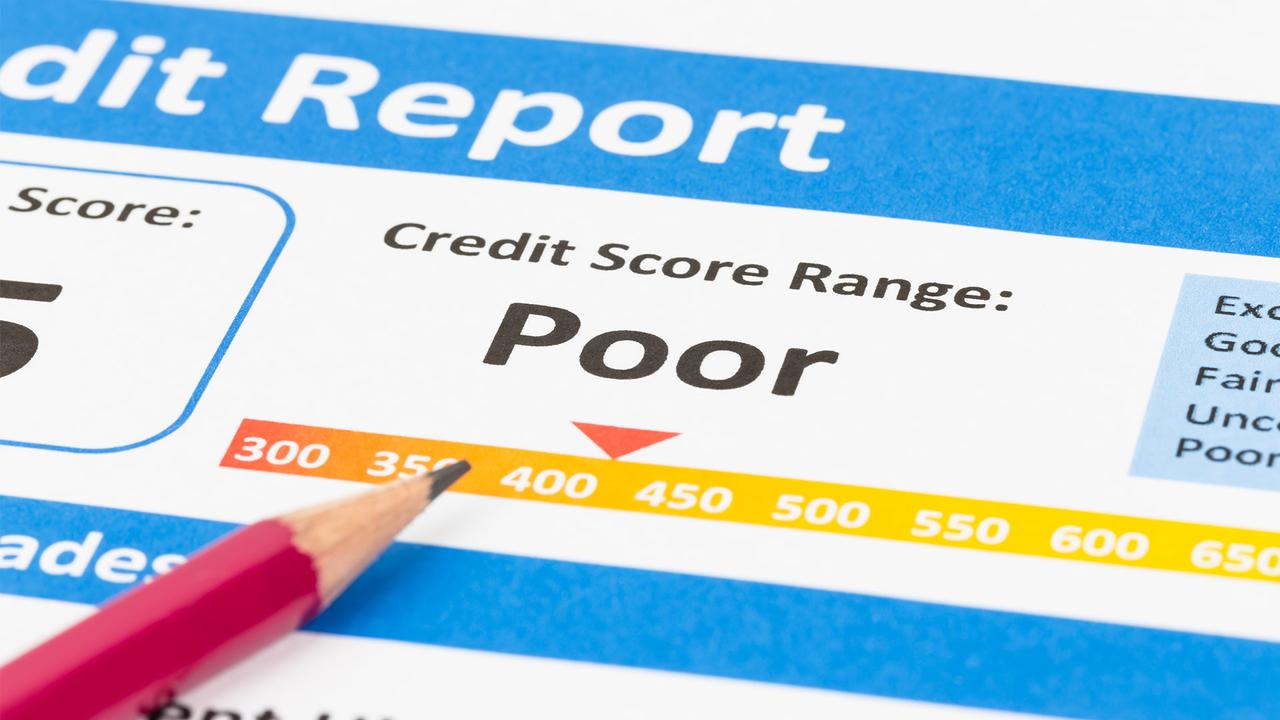 credit score report with poor credit