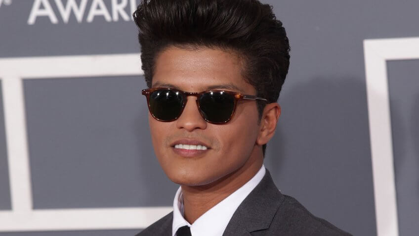 LOS ANGELES - FEB 12: BRUNO MARS arriving to Grammy Awards 2012 on February 12, 2012 in Los Angeles, CA.