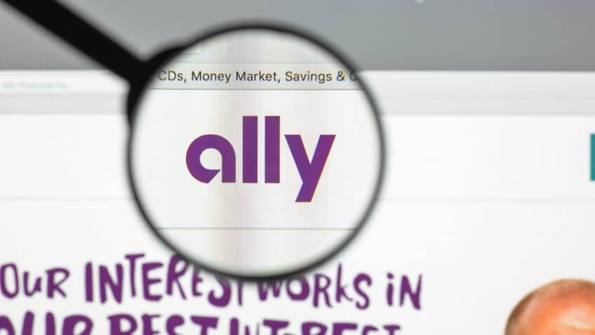 Milan, Italy - August 10, 2017: Ally bank website homepage.