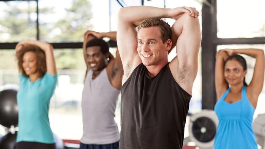 people in an exercise class