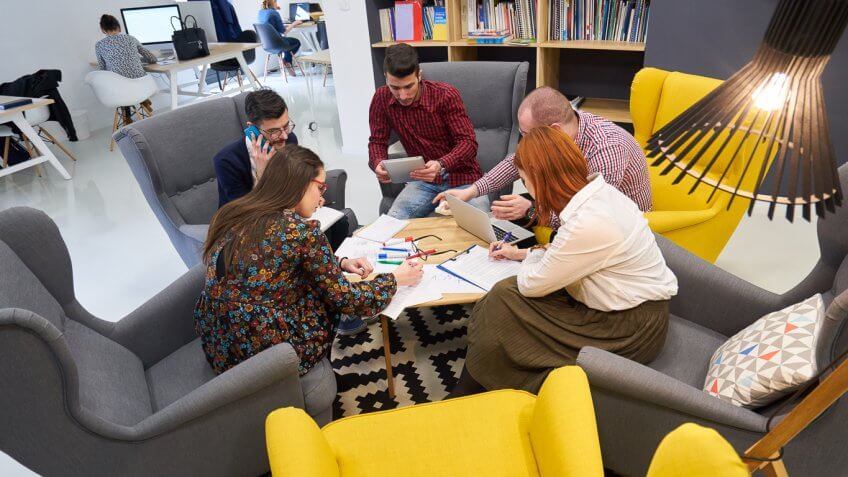 group of people working together