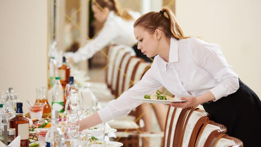 caterers at a wedding