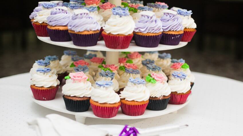 cupcakes on a stand