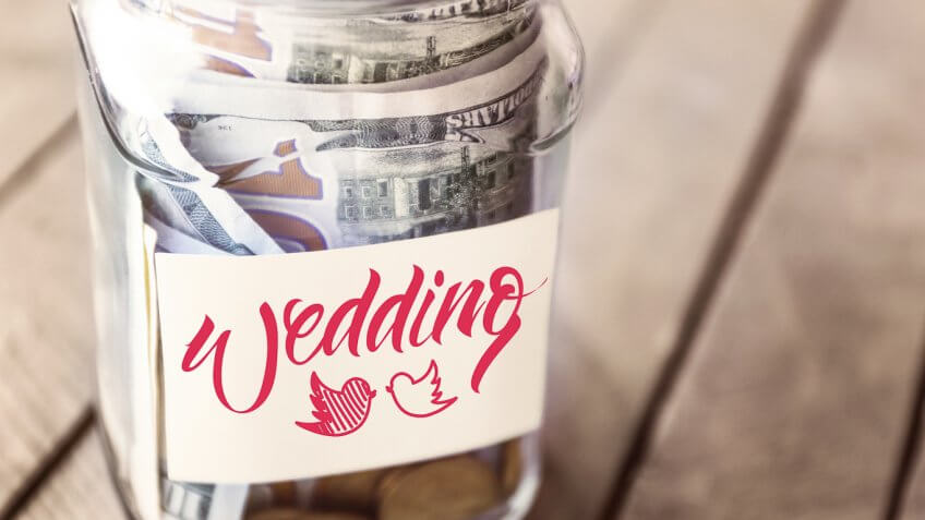 wedding glass jar with money in it