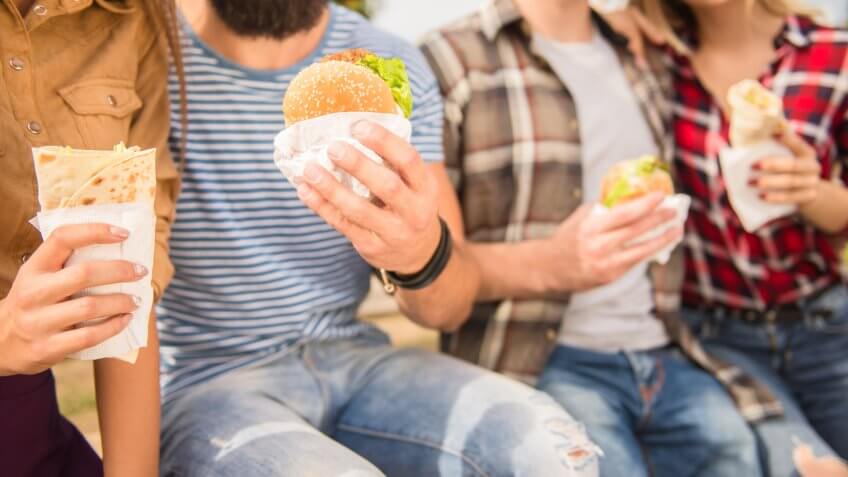 people eating finger foods together