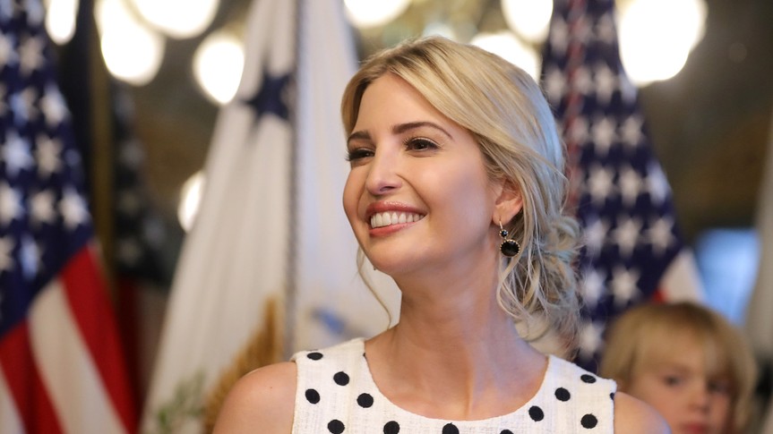 WASHINGTON, DC - MAY 09: Ivanka Trump, assistant to the president and daughter of President Donald Trump, delivers remarks during an event celebrating National Military Appreciation Month and National Military Spouse Appreciation Day in the Eisenhower Executive Office Building May 9, 2017 in Washington, DC.