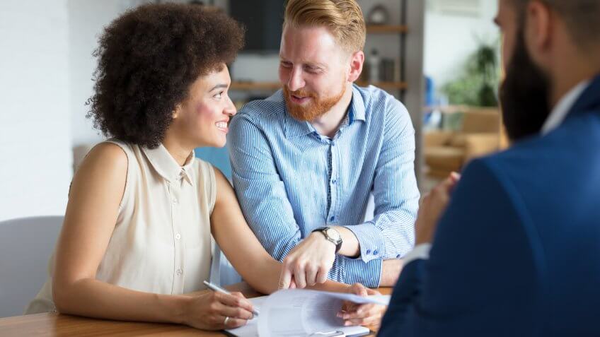 Couple buying a house