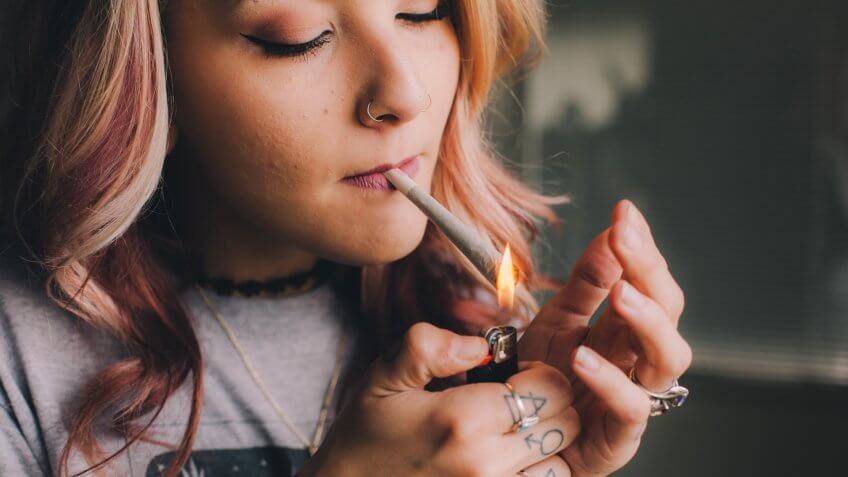 Smoking Cannabis Joint