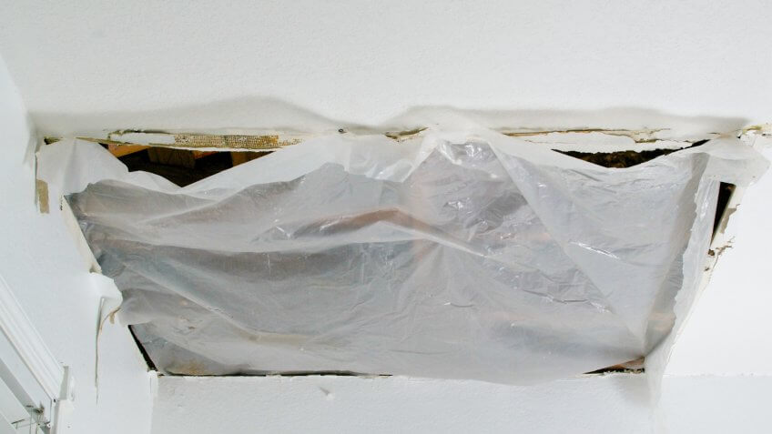 collapsed ceiling panel
