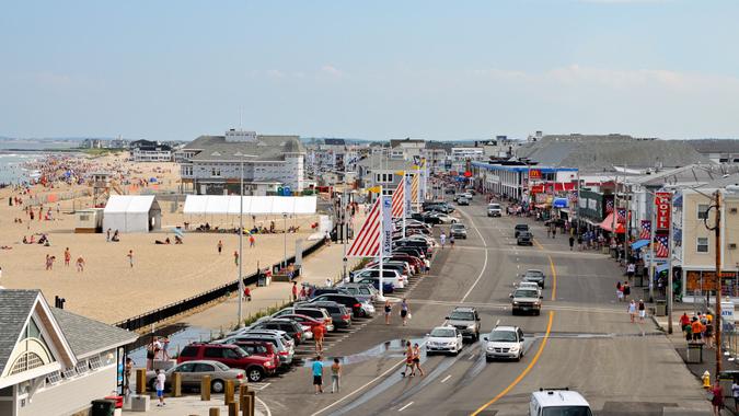 Hampton Beach, NH, USA - July 7, 2011: Ocean Blvd.