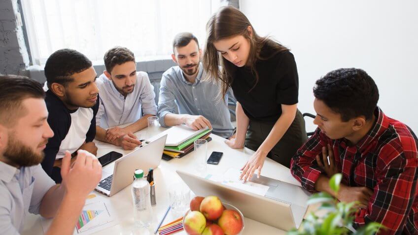 group of people working together