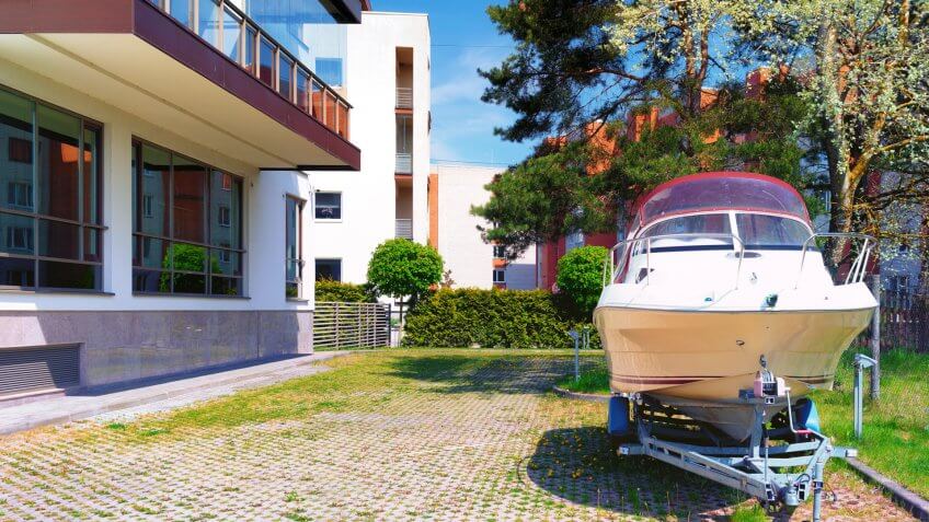 backyard, boat, leisure