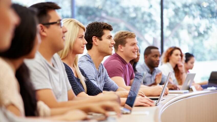 classroom, lecture, students