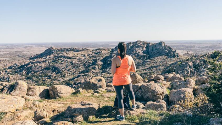 woman hiking