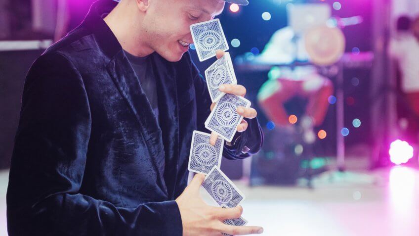 man doing card trick