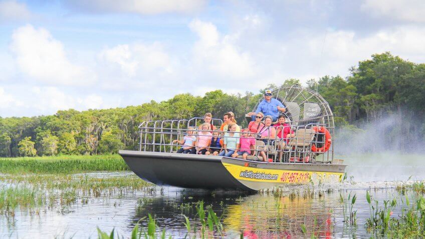 Wild Florida swamp boat
