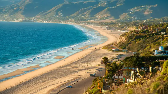Beautiful view on Point Dume Beach Malibu California.
