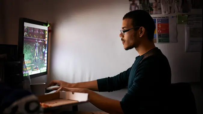 guy streaming video game on Twitch