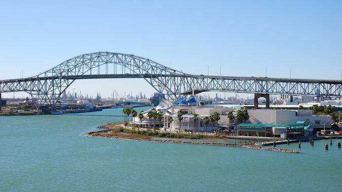 View over the Texas State Aquarium in Corpus Christi.