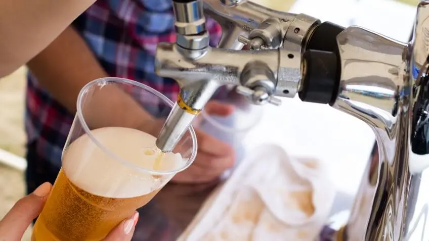 beer from a tap