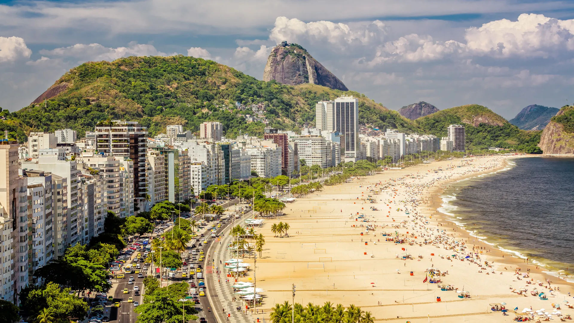 Copacabana Beach and Sugar Loaf Mountain,Rio de Janeiro.