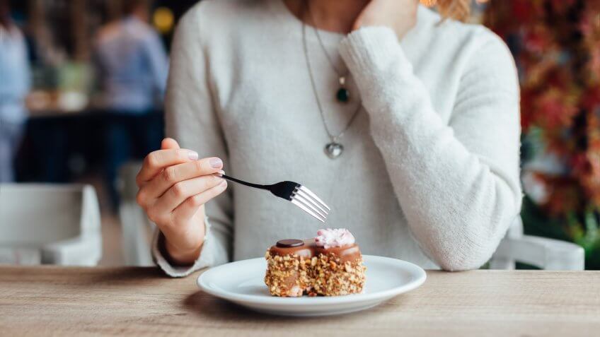 eating dessert