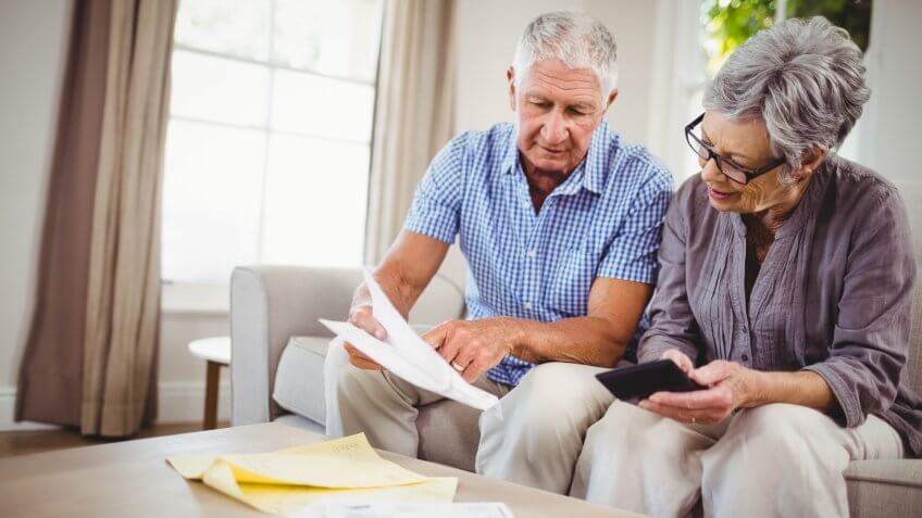 older couple going through financial statements