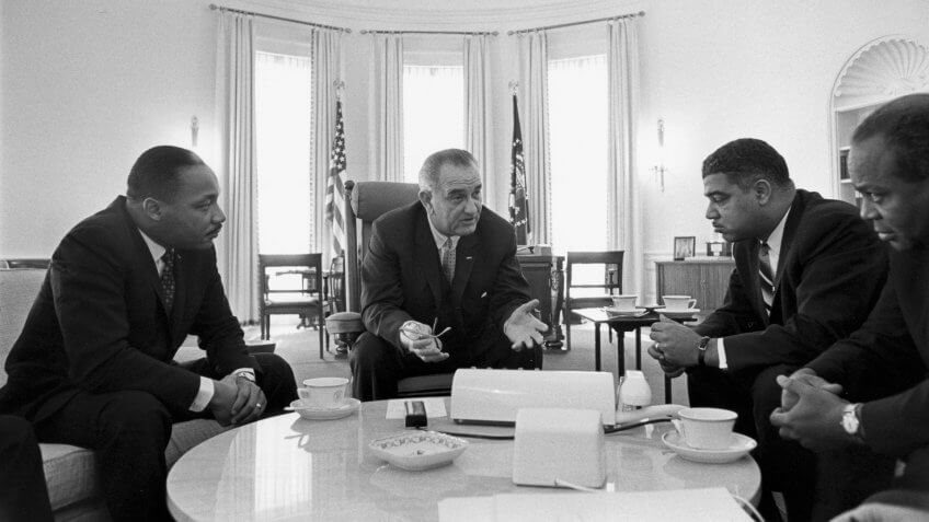 12114, Civil Rights, DC., Horizontal, LBJ, Lyndon B. Johnson, MLK, Martin Luther King Jr., White House, oval office, president