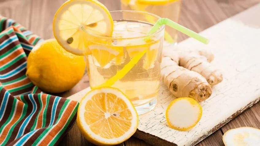 6 Red, Lemon-ginger lemonade in a glass, White and Blue Batch Cocktails for Under $12