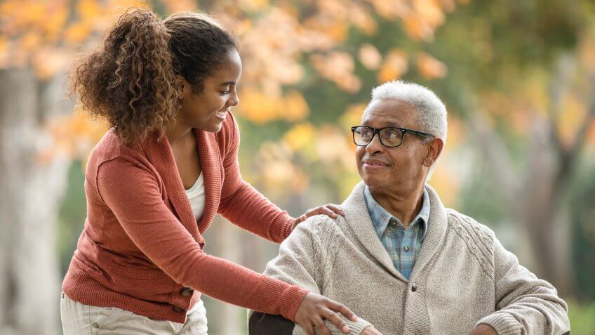 11276, 20-24 Years, 70-74 years, Accessibility, Assistance, Assisted Living, Bonding, Care, Color Image, Copy Space, Daughter, Day, Disability, Expertise, Face To Face, Father, Focus On Foreground, Horizontal, Love, Mobility, Nurse, Occupation, Other Keywords, Outdoors, Patient, Photography, Pushing, Recovery, Scrubs, Senior Adult, Senior Men, Sitting, Smiling, Standing, Support, Texas, Trust, Two People, United States, Walking, Wheelchair, Young Adult, Young Women, african-american ethnicity, aging, happy, healthcare, helping, houston, lifestyle, man, medical, nature, neighborhood, people, responsibility, three quarter length, together, woman
