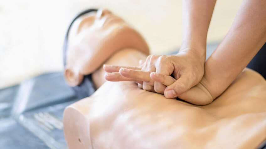96 Money-Making Skills You Can Learn in Less Than a Year, CPR training medical procedure - Demonstrating chest compression