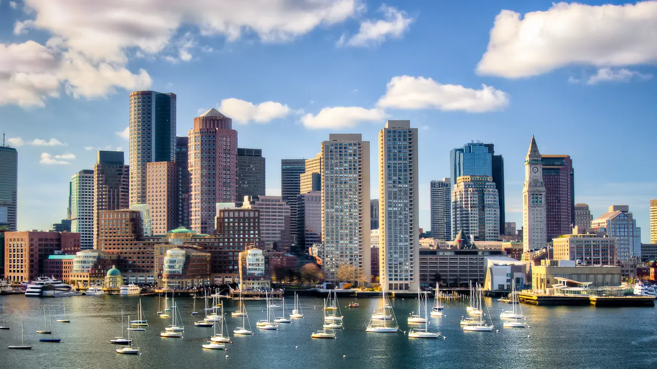 Boston skyline from waterfront.