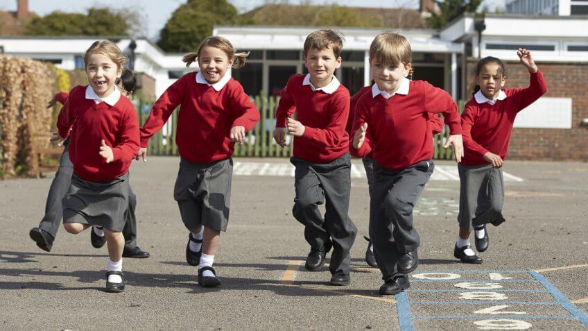 kids with school uniforms