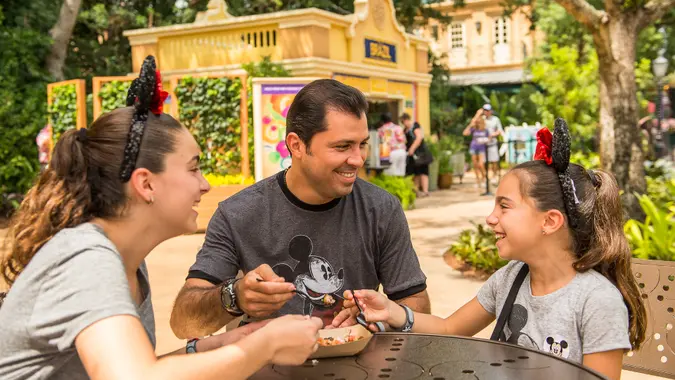 Guests can sample tapas-sized tastes of inventive cuisine and beverages at the Brazil Marketplace during the Epcot International Food & Wine Festival at Walt Disney World Resort in Lake Buena Vista, Fla.