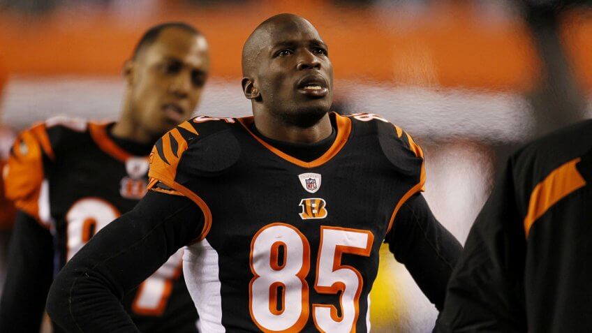 CINCINNATI - JANUARY 9: Wide receiver Chad Ochocinco #85 of the Cincinnati Bengals looks on from the sideline late in the fourth quarter against the New York Jets during the 2010 AFC wild-card playoff game at Paul Brown Stadium on January 9, 2010 in Cincinnati, Ohio.