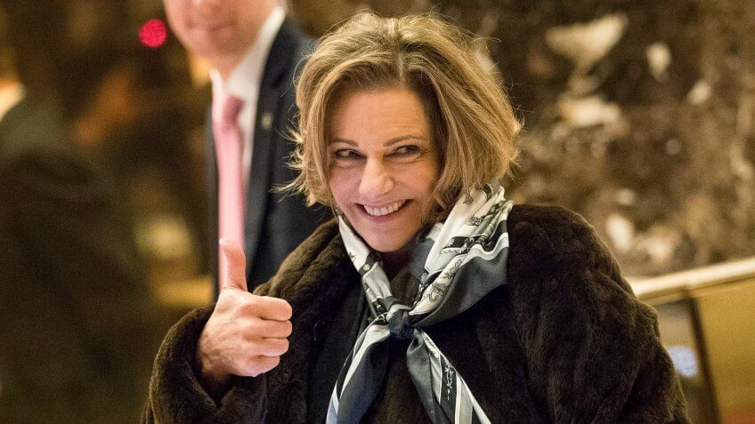 NEW YORK, NY - JANUARY 3: KT McFarland, President-elect Donald Trump's choice for deputy national security advisor, gives the thumbs up as she arrives at Trump Tower, January 3, 2017 in New York City.
