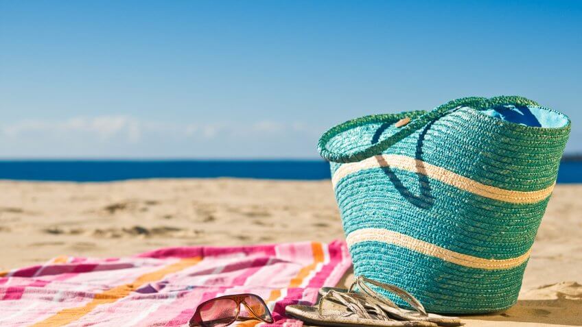 beach towel on the sand