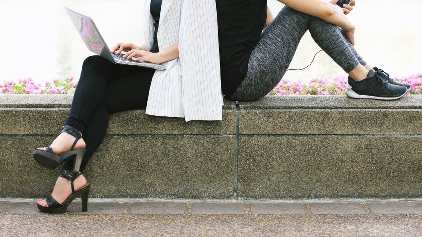 10 Best and Worst Industries for Work-Life Balance, Business woman working on the laptop computer sitting near the r, Life balance concept, Workaholic and healthy lifestyle.
