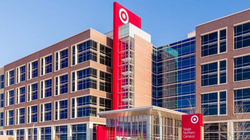 2017: Target Corporation corporate headquarters and logo. Target, MINNEAPOLIS, MN/USA - JANUARY 14