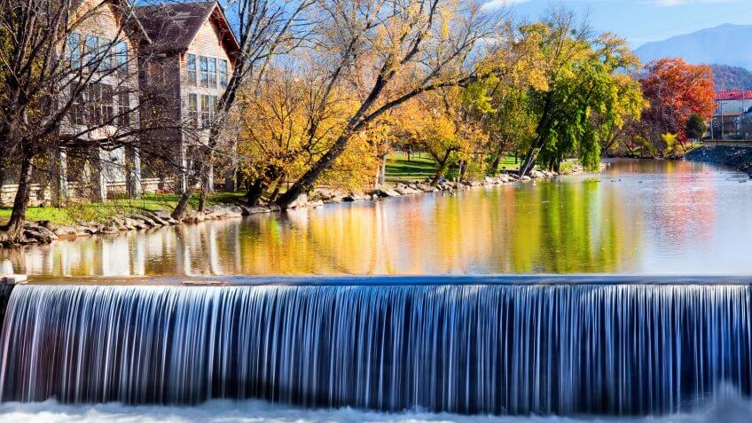 this is the Old Mill area of Tennessee in Pigeon Forge.