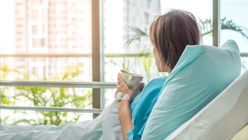 Secret Tips to Live a Financially Secure Life, illness asia patient women and hospital concept - illness asian