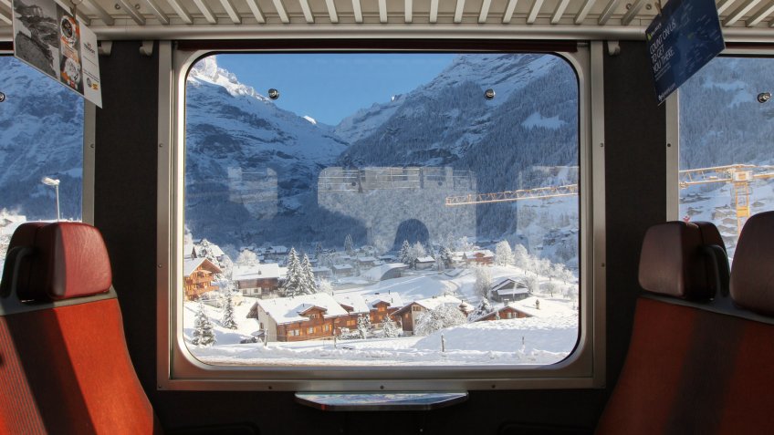 Switzerland, Zermatt, train, traveling, winter