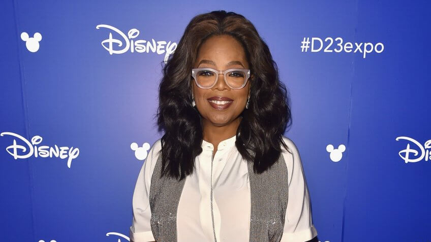 ANAHEIM, CA - JULY 15: Actor Oprah Winfrey of A WRINKLE IN TIME took part today in the Walt Disney Studios live action presentation at Disney's D23 EXPO 2017 in Anaheim, Calif.