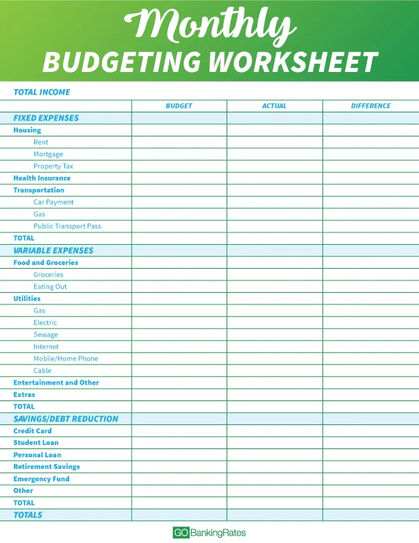 Effective Monthly Budget Worksheets for Financial Success