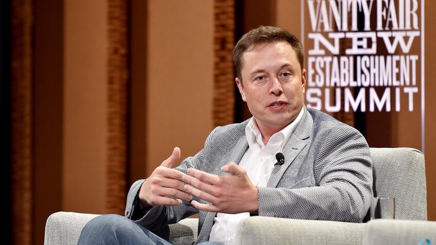SAN FRANCISCO, CA - OCTOBER 06: Tesla Motors CEO and Product Architect Elon Musk speaks onstage during "What Will They Think of Next? Talking About Innovation" at the Vanity Fair New Establishment Summit at Yerba Buena Center for the Arts on October 6, 2015 in San Francisco, California.