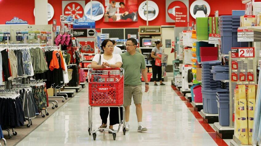 ALBANY, CA - MAY 15: Customers shop at a Target store May 15, 2006 in Albany, California.