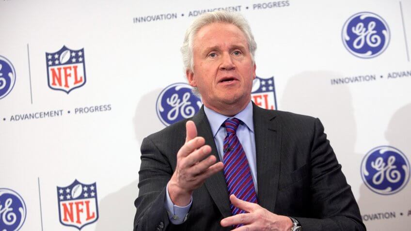 NEW YORK, NY - MARCH 11: Jeff Immelt, chairman and CEO of General Electric, speaks at a news conference March 11, 2013 New York City.