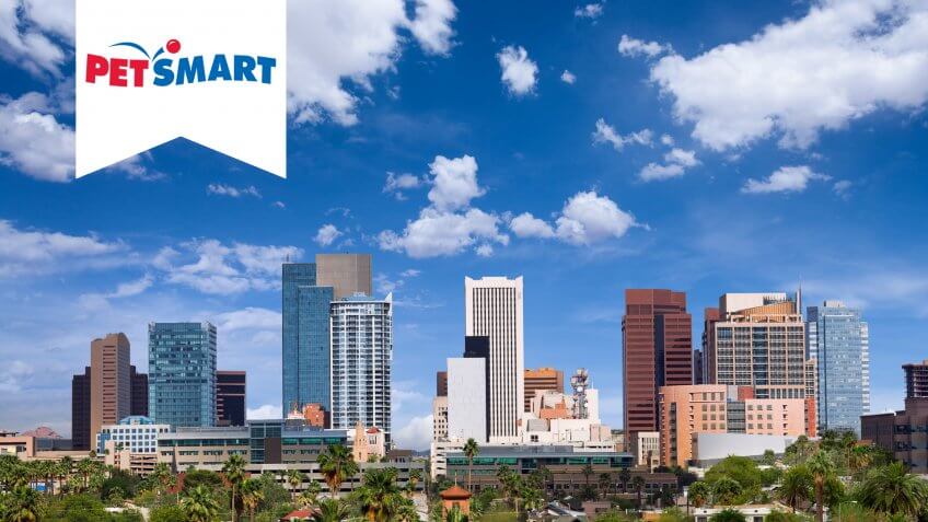 Skyline of downtown Phoenix, Arizona.