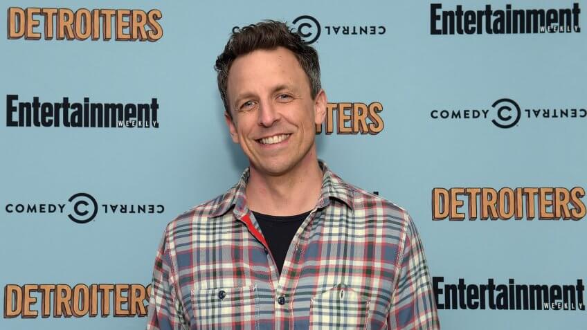 NEW YORK, NY - FEBRUARY 27: Comedian Seth Meyers attends an exclusive Screening Of "Detroiters," starring Sam Richardson and Tim Robinson, hosted by Comedy Central & Entertainment Weekly at Time Inc.
